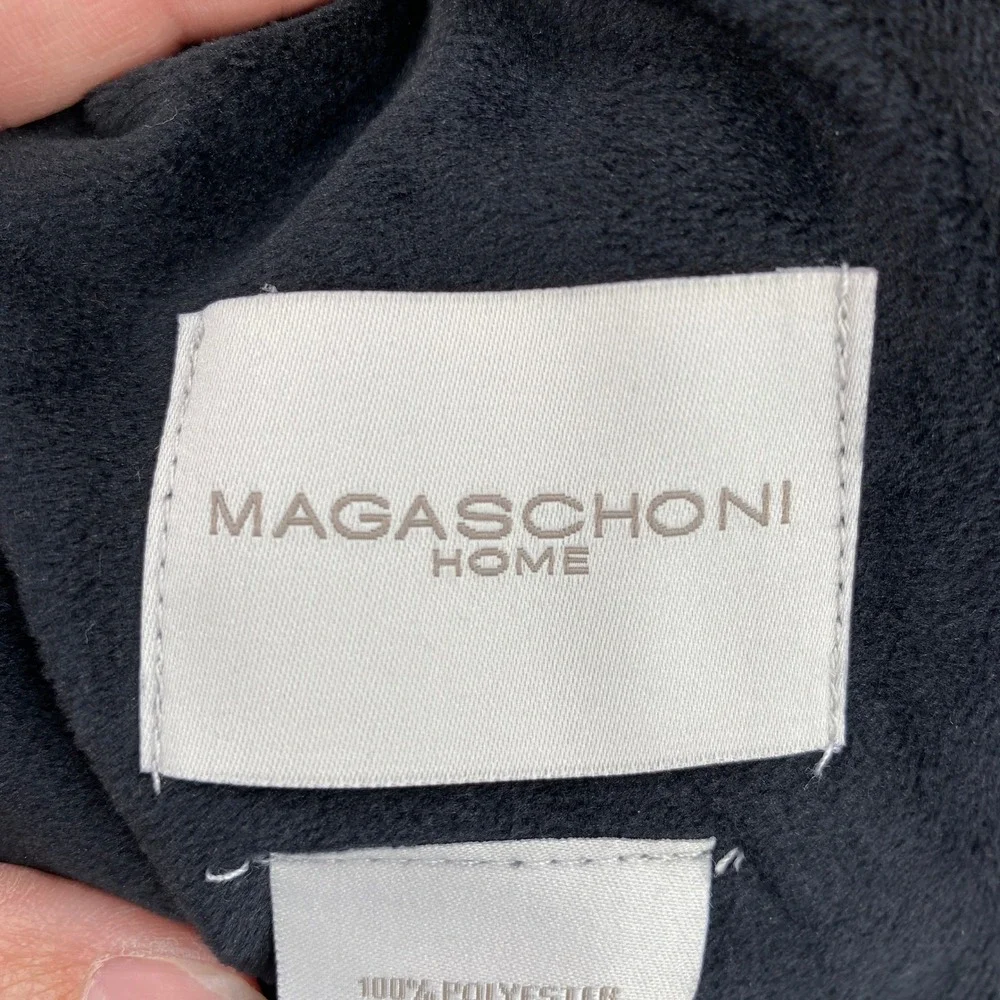 Magaschoni Home Throw Blanket 50x70 Black Pink Orange Pumpkin Floral Faux Fur